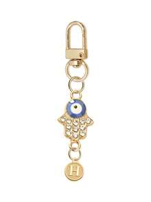 The New Fashion Fatima's Hand Metal Key Chain, With The Initial Letters A-Z, Glittering Bag Accessories, Charm Car Pendants, Suitable For Daily Wear, Wallet And Handbag Accessories, Suitable For Commuting, Learning, Vacation, Picnic, Camping, Beach, Keys, Pendants And Easy To Find Keys, This Is The Best Gift For Sisters And Friends. - Multicolor - View 23