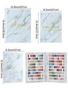 160/216/320 Colors Marbling Nail Display Book Nail Polish Books With Fake Nails Tips False Nails Styles Showing Book Nails Tool,1pc Nail Display Book * False Nail * Number Stickers/SetChristmas