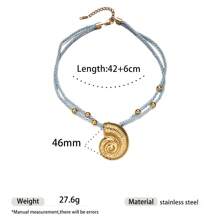 1pc Multi-Layer Colorful Thick Rope Starfish & Seashell Stainless Steel Necklace, Suitable For Women's Daily Vacation Wear