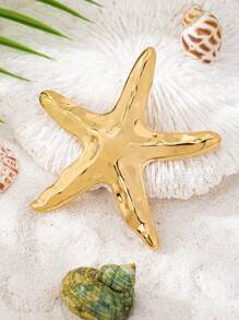 1 pièce Broche étoile de mer minimaliste, accessoire polyvalent pour femme pour les fêtes, les voyages, le port quotidien, cadeau d'été