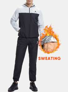 HOTSUIT Men's Sauna Suit, Running Training Sportswear, With Zipper, New Year Gift - White - View 2