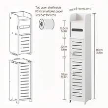 Senmeo 3-Tiers Slim Bathroom Storage Cabinets In Different Sizes, Collapsible Storage Cabinets, Narrow Bathroom Storage Cabinets, Slim PVC Organizers, Suitable For Tight Spaces, Easy To Assemble And Durable, Multi-Purpose Toilet Paper Holder Organizer For Bathroom, Bedroom And Living Room, Suitable For Home Organization And Storage - White - View 8