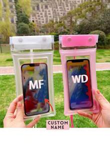 Personalized Name Waterproof Mobile Phone Bag, Personalized Waterproof Mobile Phone Bag, Universal Waterproof Mobile Phone Bag, Swimming Beach Protective Case, Bridesmaid Gift, Party Small Gift Waterproof Floating Laser Mobile Phone Bag - Multicolor - View 2