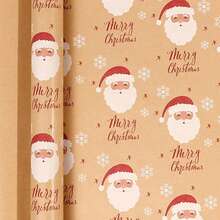 1pc 300x43cm Christmas Gift Wrapping Paper With Reindeer, Santa Claus, Christmas Tree Patterns, Gift Packaging Decoration Paper - Multicolor - View 15