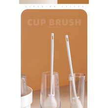 1 pieza Cepillo de silicona giratorio 360° con cabezal plegable y mango largo - Estropajo reutilizable para múltiples superficies para botellas, tazas, cocina, hogar y limpieza comercial - Inalámbrico, duradero y fácil de limpiar, cepillo de limpieza multifuncional, limpiador de tazas, mango ergonómico, silicona duradera, entrega de estilo aleatorio