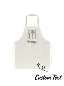 Customized Black Kitchen Cooking Apron, Modern Polyester Oil-Proof Apron, Black Kitchen Apron, Polyester Apron For Garden, Kitchen And Housework Perfe