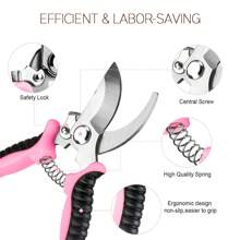 3pcs Pink Professional Flower Scissors - Portable Flower Scissors Set With Box Packaging, Suitable For Cutting Flowers, Fruits And Vegetables, Garden Pruning Tools | Portable Handle | Durable Pruning Scissors, Without Gloves