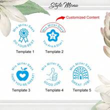 Customizable Personalized Name Round Teacher Encouragement Stamps - Suitable For Classroom Rewards And Office Use, Essential Tools For Teaching And Office Work.,Back To School,School Supplies,Multi-Functional,Ornamental,Reusable,Modern,Colorful,Cute,Vintage,Cartoon,Kawaii,Custom,Personalized,Unique,Customized,Workers,Clients,Students,For Business/Work/Office,For School,Office & School Supplies,Xmas Decoration,Solid Color Name Stamp