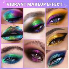 UCANBE Multichrome Chameleon Eyeshadow Makeup Palette, 4 Colors Holographic Metallic Glitter Eye Shadow Pallet, High Pigmented Creamy Duo Chrome Multidimensional Eye Make Up Kit - White - View 5
