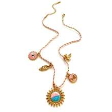 VKHK 1pc Boho Style 18K Gold Plated Stainless Steel Devil's Eye Sun Pendant Necklace, Suitable For Women Everyday Wear, Gift