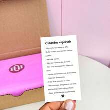 50 Cartões de Cuidados de Cílios - Rosa Bebê - Visão 2