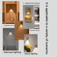 1 Stück Zylinderförmige Wandleuchte, LED Nummernschild Licht, Flurwandleuchte, Sensor Licht, Wanddekoration Licht, Nachtlicht, geeignet für: Wohnzimmer, Schlafzimmer, Hausnummer, Hof, Garten, Hotel, Flur, Restaurant, Geschäft, Schule, Krankenhaus, Hochzeit, Weihnachtsdekoration, USB betrieben.