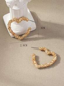 Heart Design Cuff Hoop Earrings