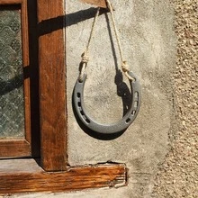 1 件幸运铁马蹄墙饰，多色铸铁马蹄，家居和花园好运护身符，DIY 装饰材料（不含绳子）