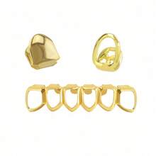 1 Set Perhiasan Gigi Hip Hop Kombinasi Matte Solid & Full Hollow, Dapat Disesuaikan Sendiri, Hadiah Dekorasi Pesta/Festival untuk Wanita, Properti Panggung Lucu - MultiWarna - View 3