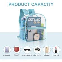Local Delivery-- Clear Backpack For Stadium Events Clear Stadium Backpack 12x6x12 Bag Transparent Bookbag