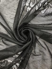 1件纯色镂空蕾丝流苏披肩，多功能沙滩巾 - 彩色 - 查看 3