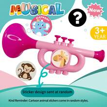 儿童玩具小号乐器1-6岁 | 早教声音模拟小号带握力训练 | 咬合材料（生日礼物男孩女孩） - 彩色 - 查看 10