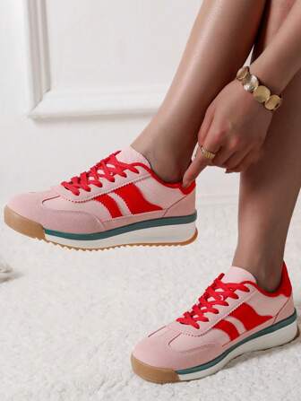 Spring Autumn  2025 New Women's Casual Shoes, Women's Thick Soled Shoes, White Shoes, Comfortable Sports Shoes,  Party Shoes, Suitable For  Women's Sports Style