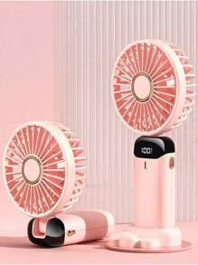 Ventilador pequeño multifuncional de 5 velocidades, ventilador pequeño con carga USB, pantalla digital, plegable, activado por toque, apto para oficinas, dormitorios, camas, lectura y escritura