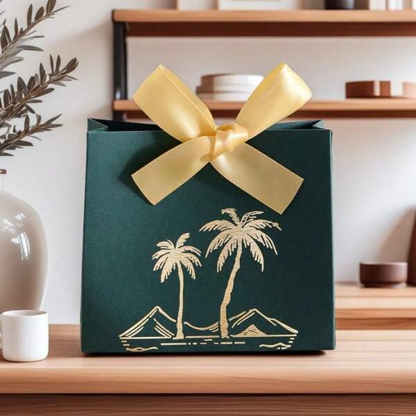 5pcs Coconut Tree Candy Box, Saudi Arabia National Day Palm Tree Shaped Mini Gift Packaging Box