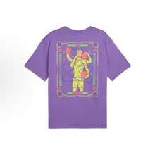 Puma 男士篮球人物和字母图案运动 T 恤 - 紫色 - 查看 2