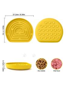 Tigela de silicone quebra-cabeça para alimentação lenta de animais de estimação com ventosa para mamadeira, anti-asfixia, design antiderrapante, fácil de limpar, material de silicone, ajuda na digestão, reduz o tédio, redutor de ansiedade, alimentador para cães e gatos