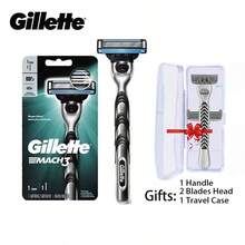 Gillette Mach3 Máquina de afeitar para hombres, 1 mango de máquina + 1 recambio de cuchilla, regalos no proporcionados por Gillette - Multicolor - Ver 1
