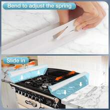 New-2025- 16.5"-33" Stove Counter Gap Covers, Stainls Steel Stove Guard, Cooktop Trim Kit, Stove Gap Guards, Oven Gap Filler, Heat Ristant & Effectively Protect Stove Gap Filler,White(2PCS) - 白色 16.5-33英寸 - 查看 3