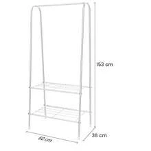 Small Clothe Rack Heavy Duty Metal Garment Rack 60cm X 153cm Garment Rail With Shelves Coat Stand Hanging Rail (Black,White) - White - View 4