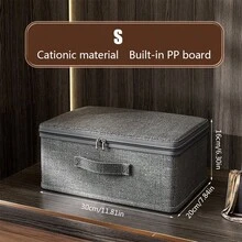 1pc Cationic Soft Cover Storage Box, Household Wardrobe Folding Storage Box For Clothes, Document And Certificate Organization Storage Box, Storage Box For Items - Dark Grey - View 14
