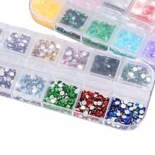 12pcs Resin Diamond Gems, Assorted Sizes, AB Flat Back Round Rhinestones, 3D Colorful Gemstone Jewels For DIY Decoration On Shoes, Clothing, Apparel, Phone Cases