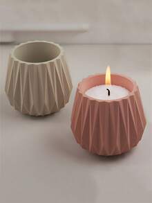 DIY钻石形收纳盒水泥石膏树脂铸造模具香薰蜡烛罐蜡烛容器石膏模具手工多肉花盆混凝土粘土模具家居装饰摆件 - 白色 - 查看 3