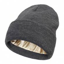 Women'S Silky Satin Beanie -Anti-Static, No Frizz, KnitCap For Winter Warmth