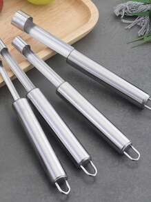 1 Stück Edelstahl Kern-Entferner für Obst, 304 rostfrei, ergonomischer Griff für Apfel, Birne, Kirsche, Pflaume, unverzichtbar für Camping & Küche, leicht zu reinigen, ohne Batterie, Outdoor-Kochausrüstung, praktisches Küchenutensil, spülmaschinenfest (Farbe & Stil können variieren)