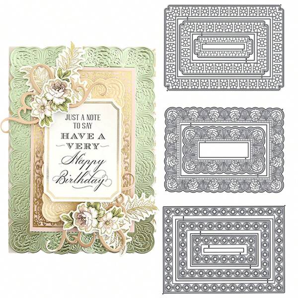 1pc 3 Designs (Bow, Floral, Leaf) Grey Metal Cutting Dies, Art Paper Carving Template For Paper Card Making, Scrapbooking, DIY Card Album Craft Decoration