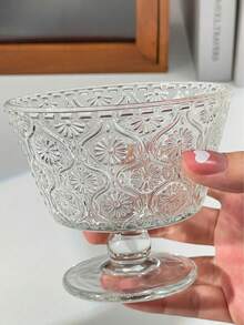 复古浮雕向日葵玻璃杯，Ins风格家用冰淇淋冰棒碗，酸奶燕麦早餐甜品碗。 - 彩色 - 查看 14