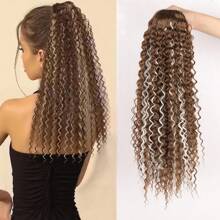 14 Inch 1pc Synthetic Clip In Ponytail Extension Drawstring Ponytail For Women Black Mixed Medium Auburn