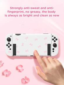 1 Stück rosa Schleifendesign 2. Generation Konsolen Zubehör, Schutzhülle kompatibel mit Switch 2(2025)/Switch NS/Switch OLED, Joy-Con Controller Abdeckung, perfektes Geschenk für Switch Spieler
