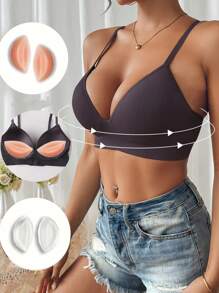2 Stücke Silikon Push-Up BH Einsätze, erzeugen Lift- und Dekolleté-Effekt, wiederverwendbare unsichtbare BH-Cups für BHs, Bademode, Bikinis, unterstützen dabei Büste zu verstärken und anzuheben, waschbares Silikon Material, BH-Zubehör für Abendkleider und Partybekleidung