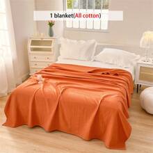 1 pătură moale și confortabilă din tifon tip vafă - prietenoasă cu pielea, culoare uni, potrivită pentru pat, canapea, pernă - perfectă pentru relaxare și îmbrățișări