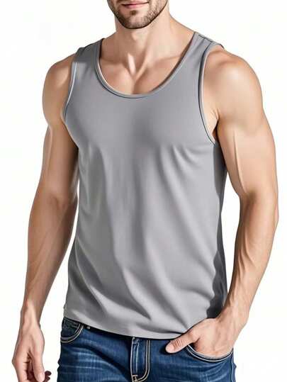 Kompressionshemd Tank Top Fitness Bekleidung für Herren, Basketball Training Workout Gym T-Shirt, Laufen