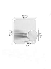 Waterproof Stainless Steel Self-Adhesive Single Hook, Creative Metal Bathroom Hanger, Clothes Rack - Multicolor - View 3