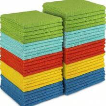 20 Stücke/Packung Mikrofaser Reinigungstücher, zufällige Farbe Reinigungstuch, saugfähiges Tuch, Küchentuch, Glasreinigungstuch Set aus multi-farbigen, weichen, schnell trocknenden saugfähigen Schwämmen - Küche, Bad, Zuhause, Büro-Verbrauchsartikel