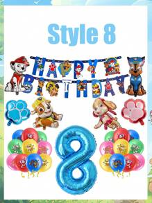 Paw Patrol Hund Patrouille Themenset mit Flaggen Luftballons für Paw Patrol Geburtstags Party Dekoration Raum Dekoration Schlafzimmer Dekoration Heim Dekoration Wand Dekoration Schul Dekoration Überraschung für Schlafsaal Dekoration Schulanfang