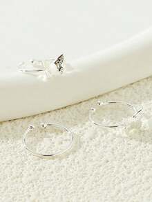 3 件套简约蝴蝶趾环套装，适合女士春夏度假海滩脚部珠宝礼物