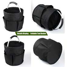 Faltbare 600D Oxford Tuchwerk-Organizer Tasche - Garten Aufbewahrungskorb mit 6 Fächern & großer Mitteltasche, platzsparendes Design mit Tragegriff, perfekt für Haus & Garten Nutzung - Grün/Schwarz, Garten Aufbewahrungslösung | Faltbares Design | Funktionales Design Werkzeugtasche mit 6 Fächern und großem Stauraum - Faltbares platzsparendes Design, multifunktional mit Griff. Geeignet für Gärtnerei