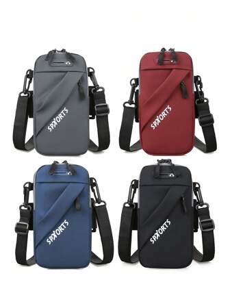 Nuova borsa di moda per telefono cellulare, borsello verticale mini con tracolla, con doppia cerniera, tracolla, borsa a tracolla multifunzionale casual per corsa e sport