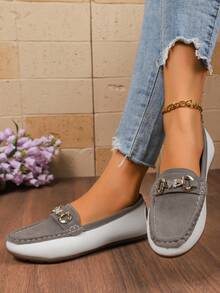 Women's Flat Shoes, New 2025 Model, Slip-On Casual Shoes, Tassels, Versatile Soft Bottom Bowknot Shoes, Elegant And Fashionable, Comfortable And Lightweight, Suitable For Indoor/Outdoor, Home, Travel. Not Only Comfort And Freedom, But Also More Confidence And Naturalness. - Grey - View 3