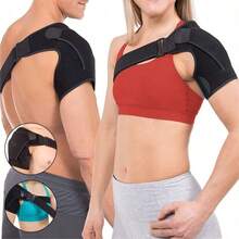 可调节弹性压缩肩垫，适用于健身力量训练，透气网眼，符合人体工程学设计，男女通用 - 黑色 - 查看 6